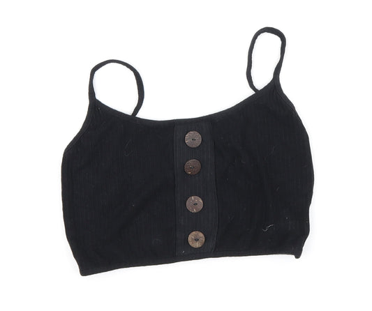 blood + bone Womens Black Polyester Cropped Tank Size 8 Round Neck