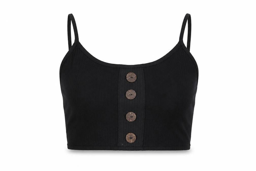 blood + bone Womens Black Polyester Cropped Tank Size 8 Round Neck