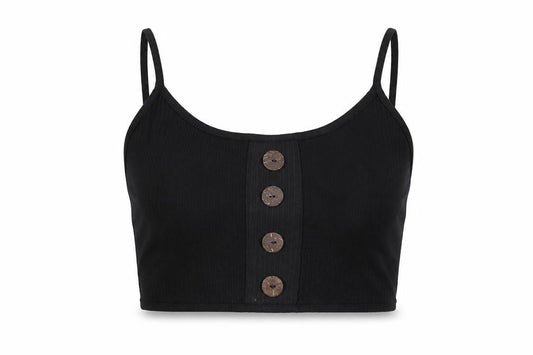 blood + bone Womens Black Polyester Cropped Tank Size 8 Round Neck