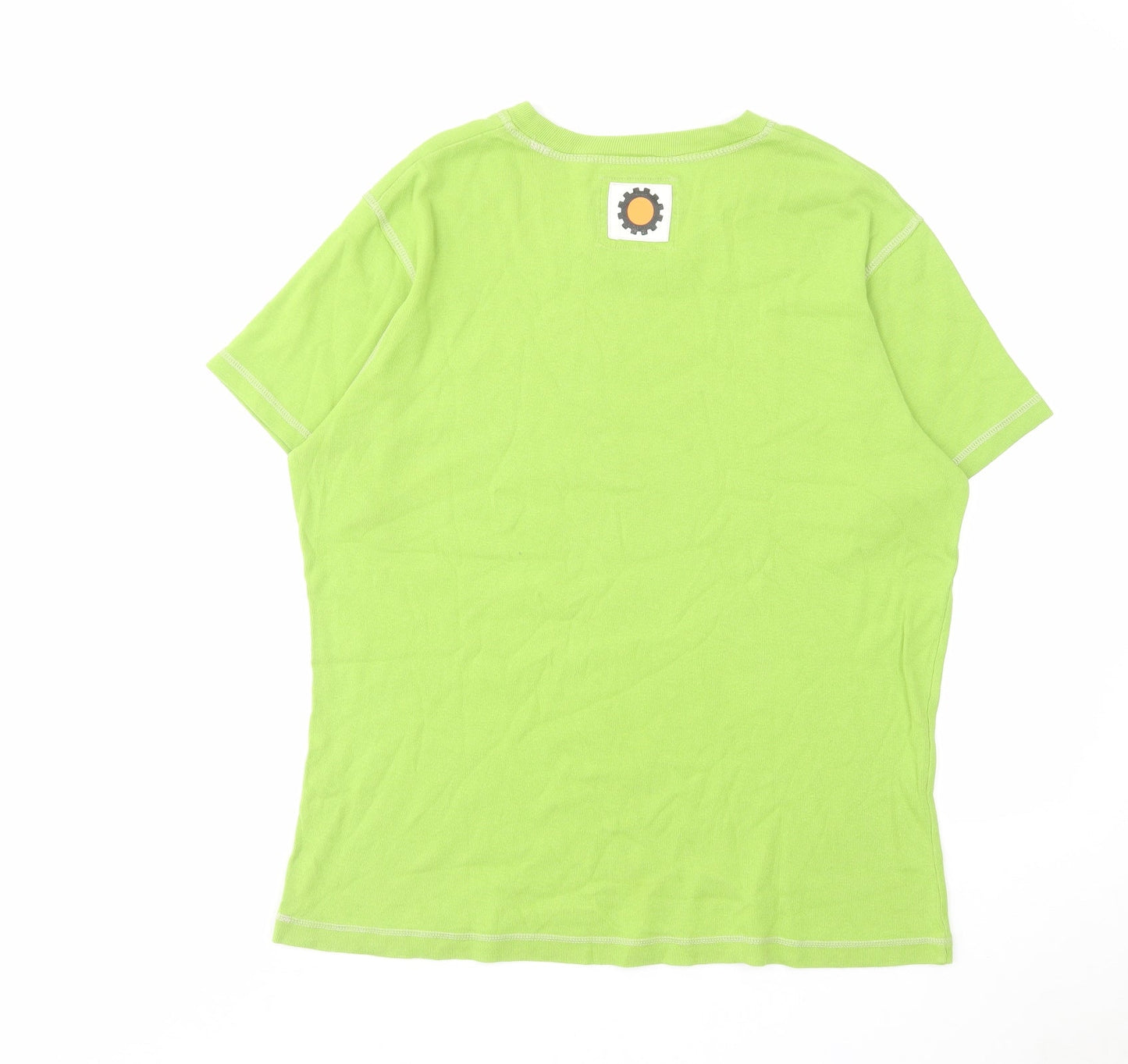 GetNoSweat Womens Green Cotton Basic T-Shirt Size L Round Neck - Kindness Counts