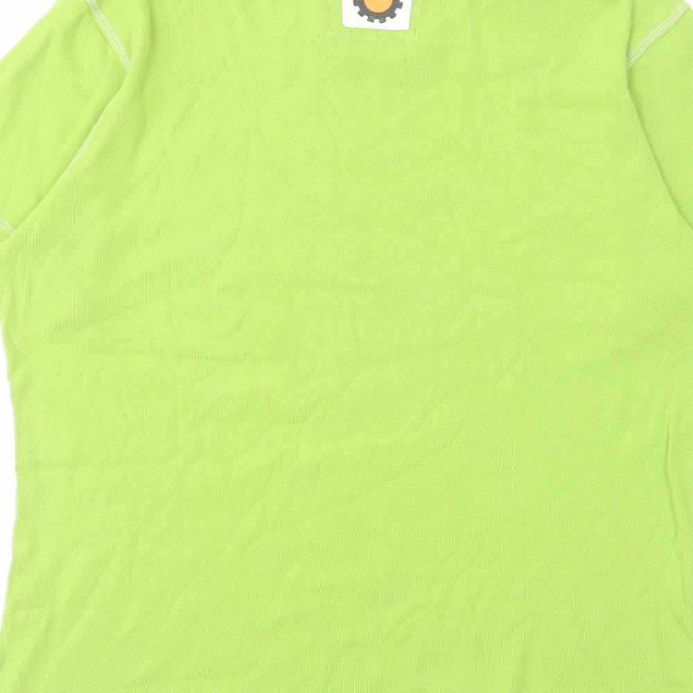 GetNoSweat Womens Green Cotton Basic T-Shirt Size L Round Neck - Kindness Counts