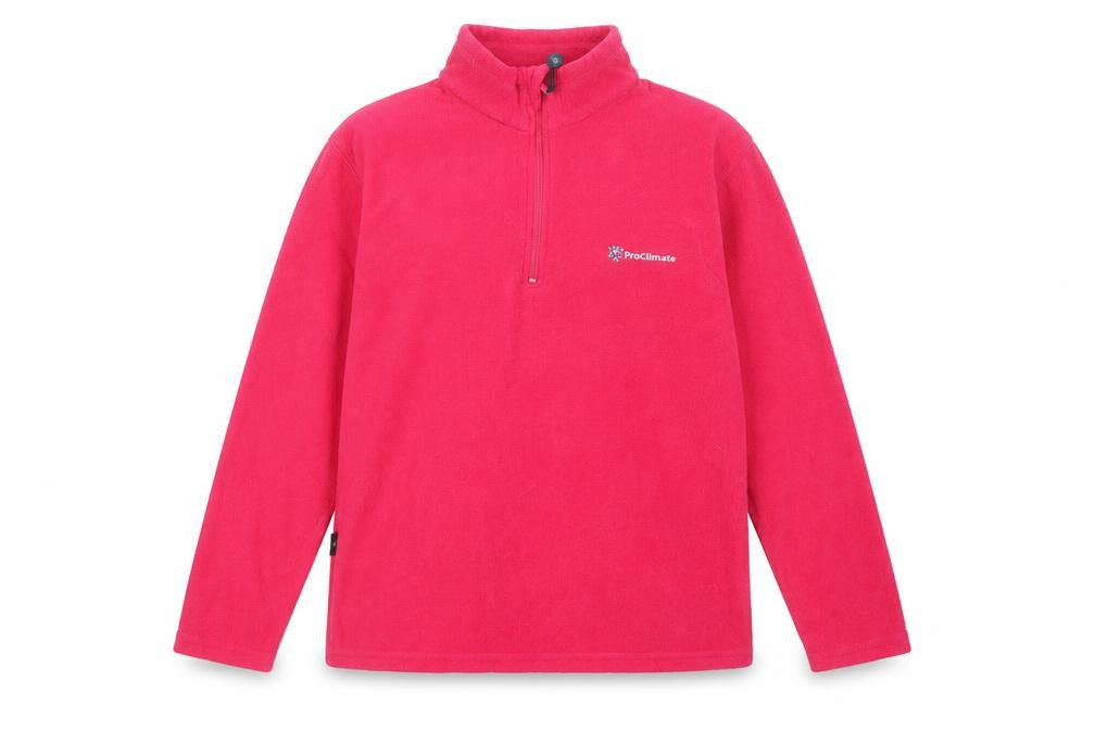 Proclimate Womens Pink Polyester Pullover Sweatshirt Size 10 Zip