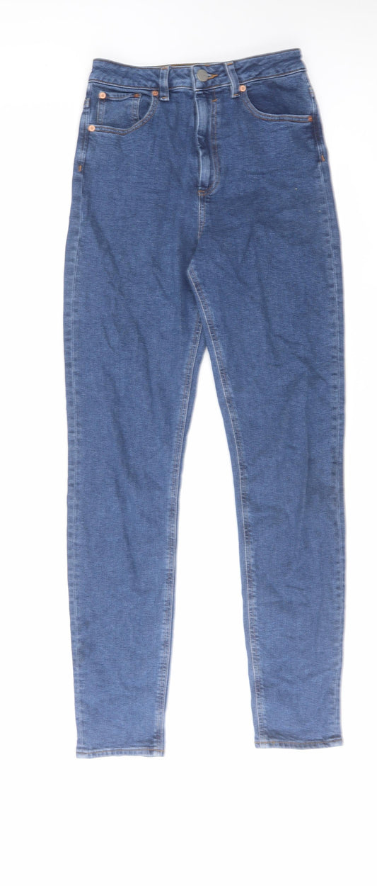 ASOS Womens Blue Cotton Skinny Jeans Size 28 in L36 in Regular Zip