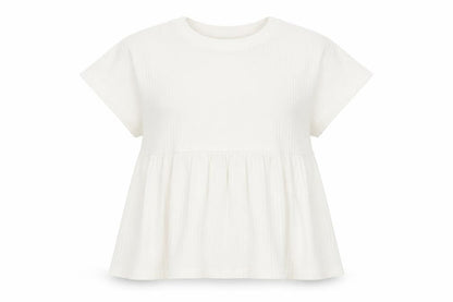 Boohoo Womens White Polyester Basic T-Shirt Size 8 Round Neck