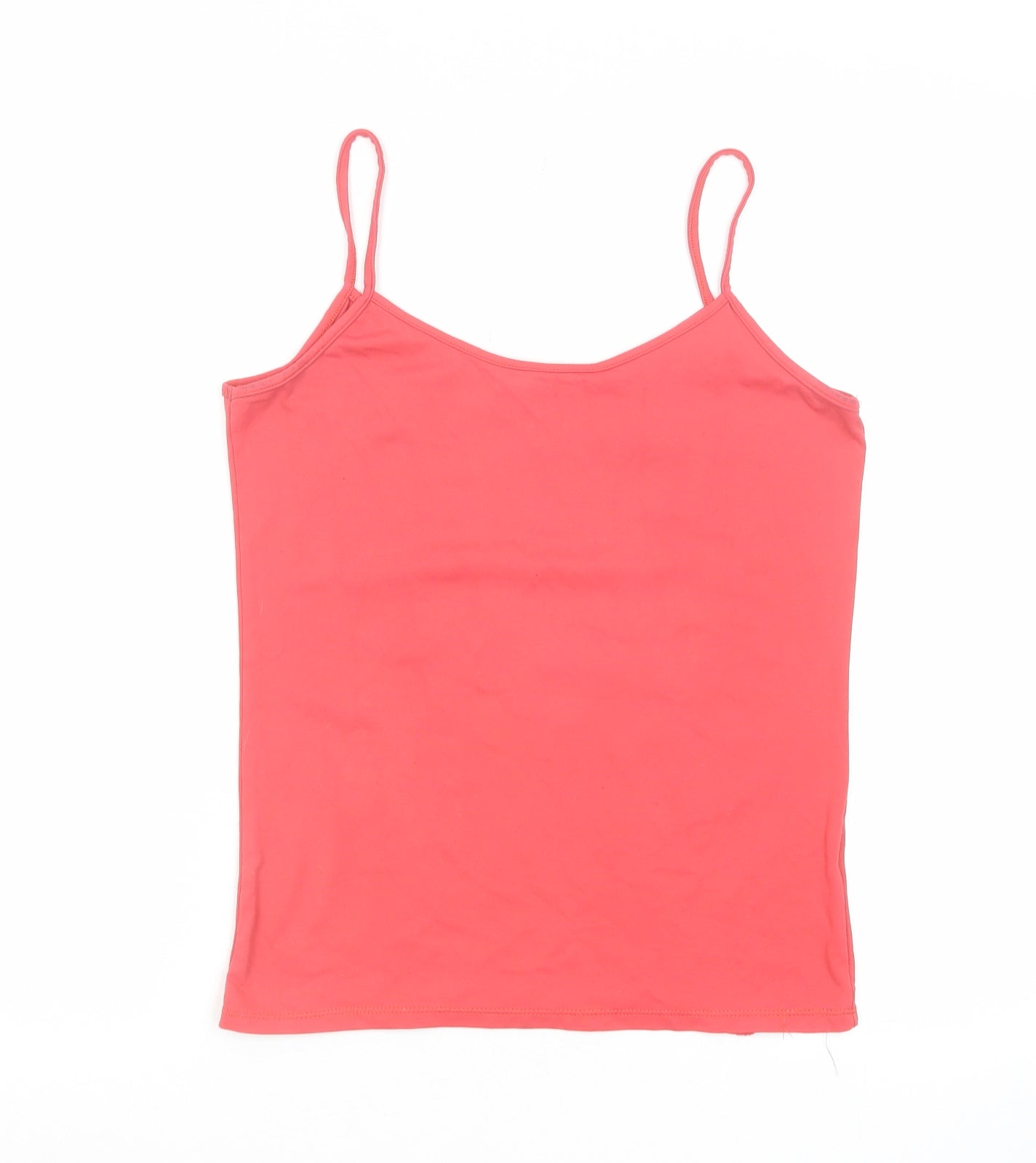 Zara Womens Pink Cotton Basic Tank Size M Round Neck