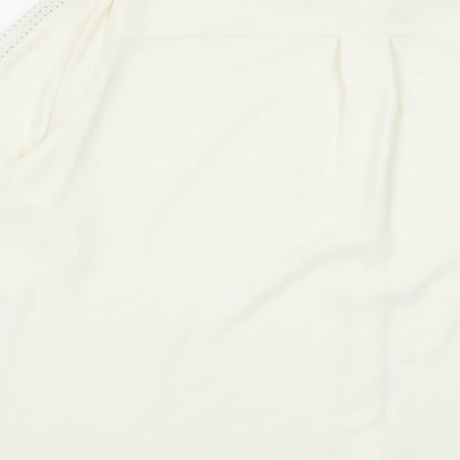 Marks & Spencer Womens Ivory Polyester Basic Button-Up Size 24 Collared