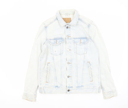 H&M Womens Blue Jacket Size 8 Button