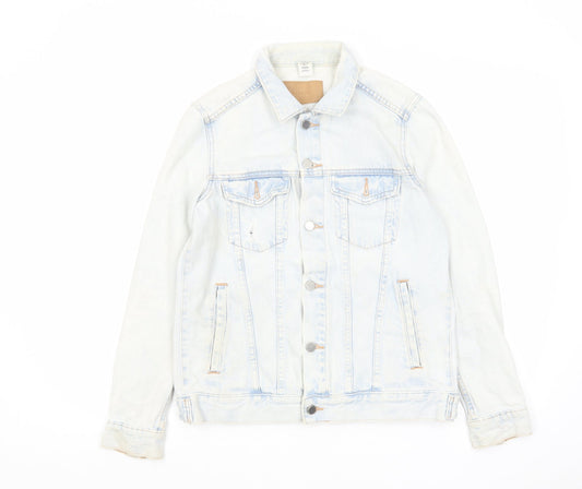 H&M Womens Blue Jacket Size 8 Button