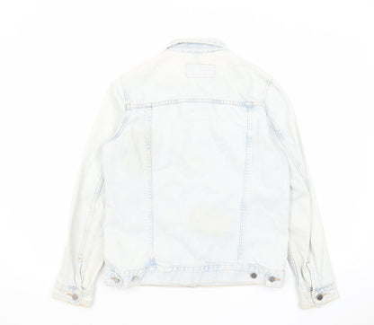 H&M Womens Blue Jacket Size 8 Button