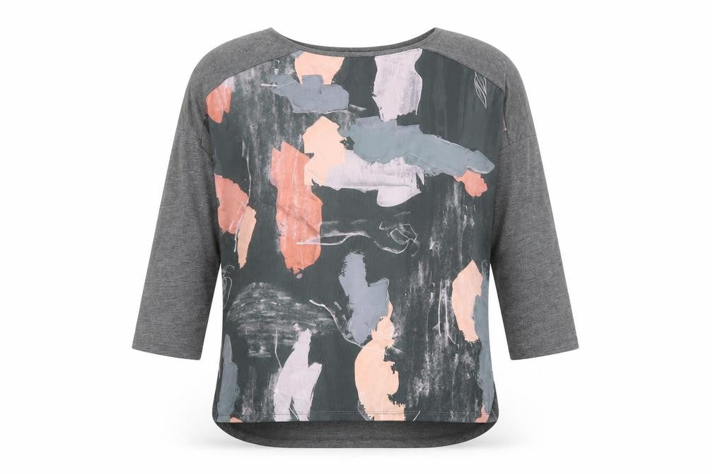Dunnes Stores Womens Grey Polyester Basic T-Shirt Size S Round Neck