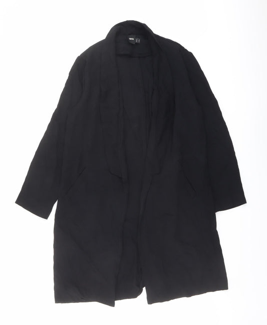 ASOS Womens Black Overcoat Coat Size 10