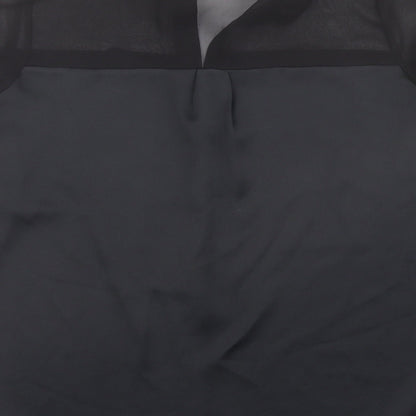 River Island Womens Black Polyester Basic Button-Up Size 10 Collared
