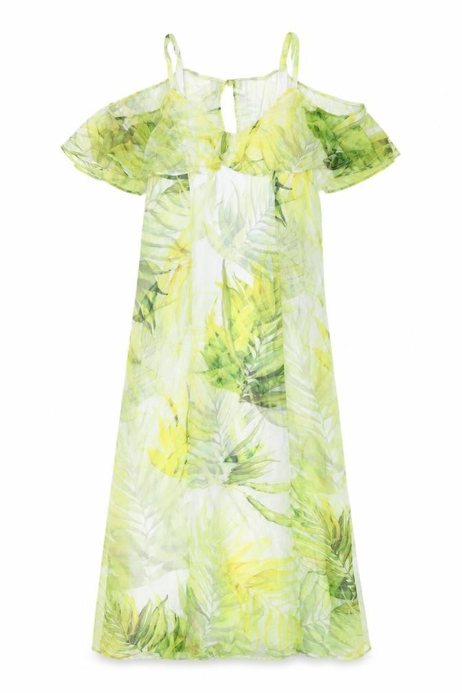 Roman Womens Green Geometric Polyester A-Line Size 10 Round Neck Zip - Cold Shoulders