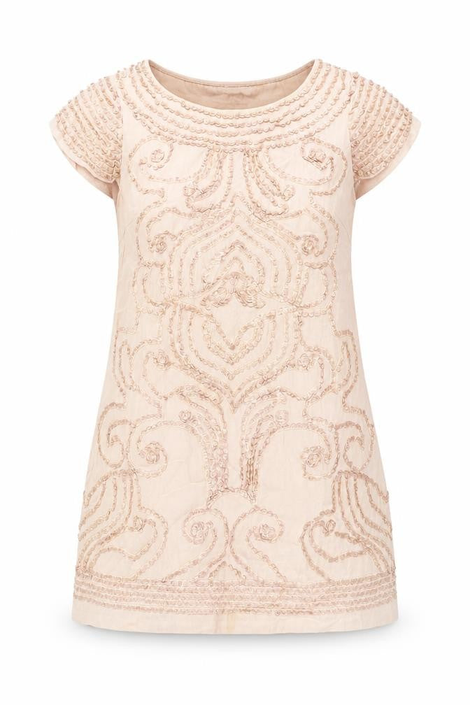 Blank Womens Pink Silk A-Line Size M Round Neck Zip