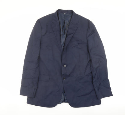 Additional front view of Autograph men’s blue wool jacket suit jacket, size 44, regular