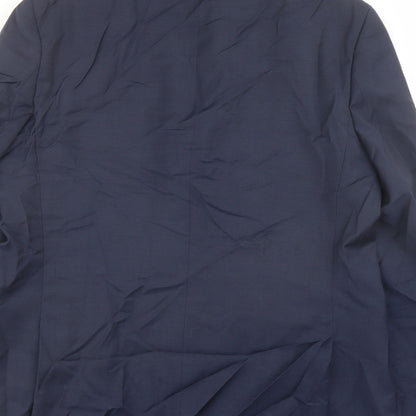 Brand and care label for Autograph men’s blue wool jacket suit jacket, size 44, regular