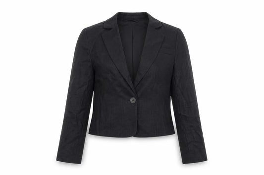 Marks & Spencer Womens Black Linen Jacket Blazer Size 8