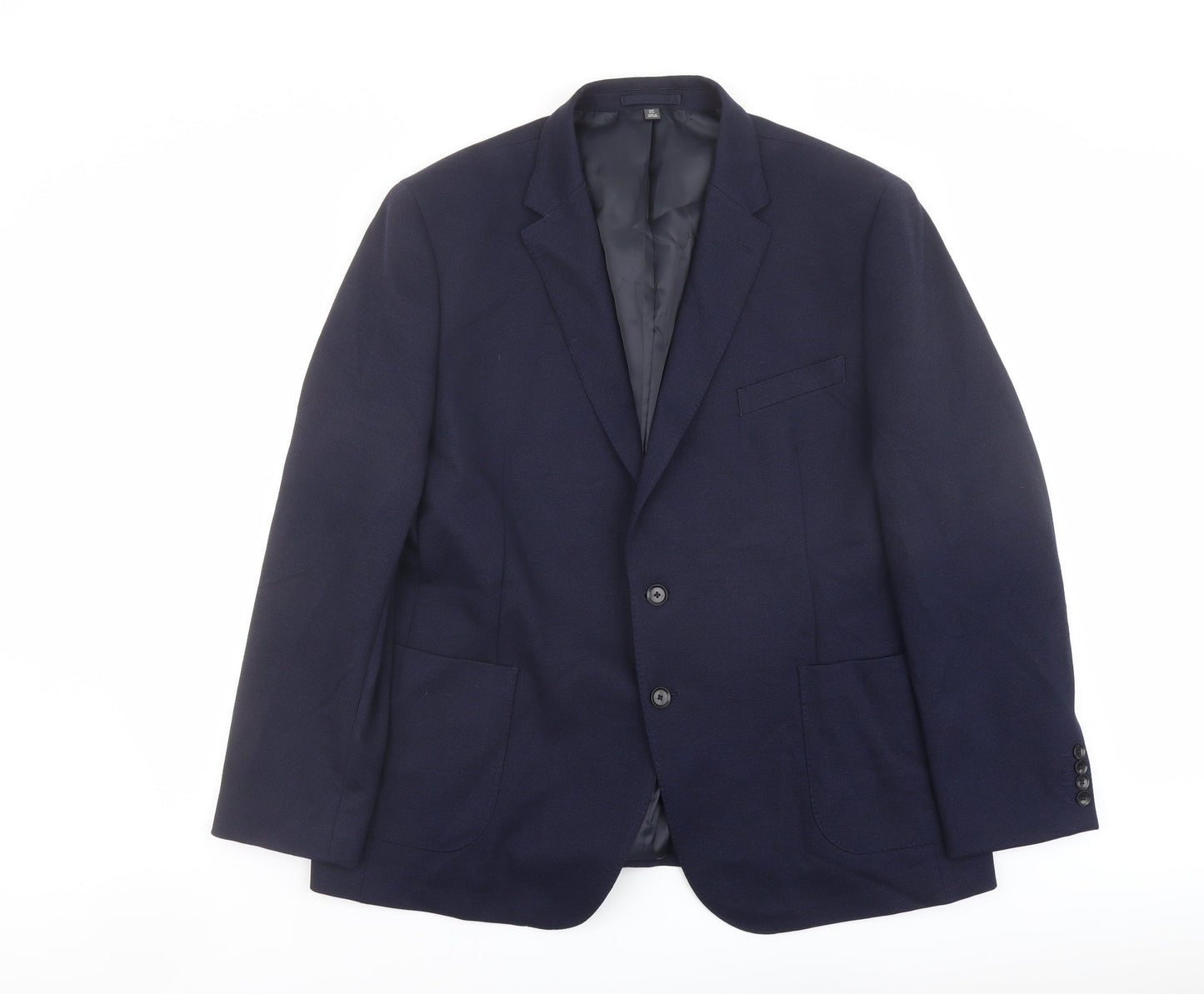 Marks and Spencer Mens Blue Polyamide Jacket Suit Jacket Size 48 Regular