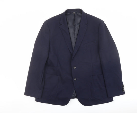Marks and Spencer Mens Blue Polyamide Jacket Suit Jacket Size 48 Regular