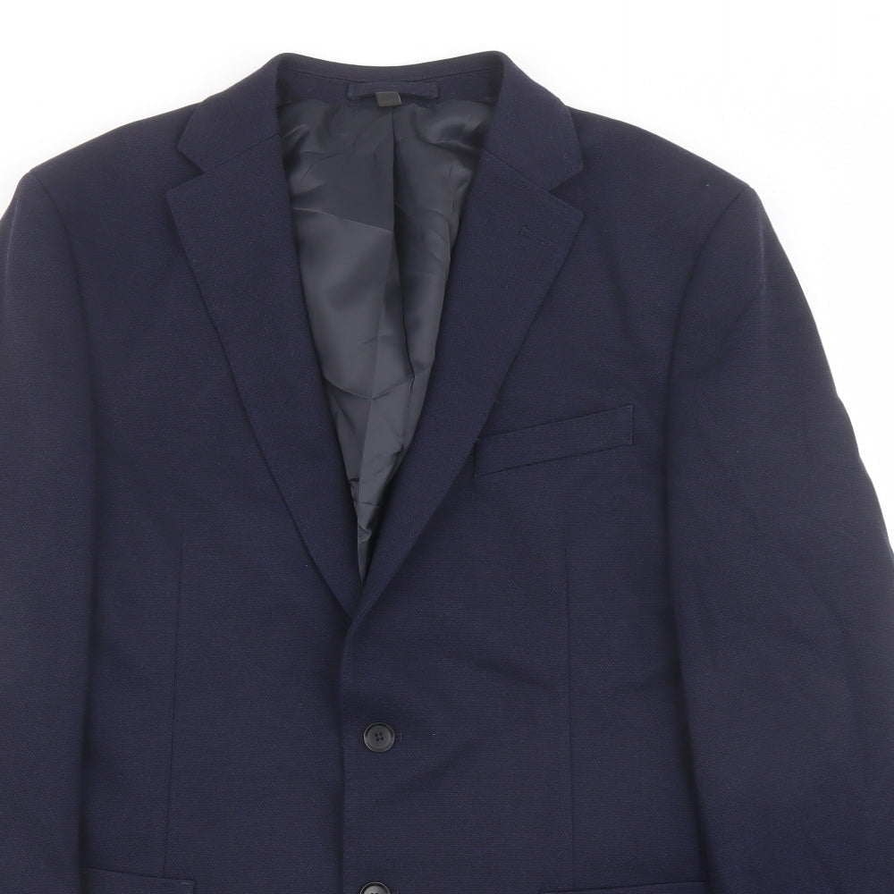 Marks and Spencer Mens Blue Polyamide Jacket Suit Jacket Size 42 Regular