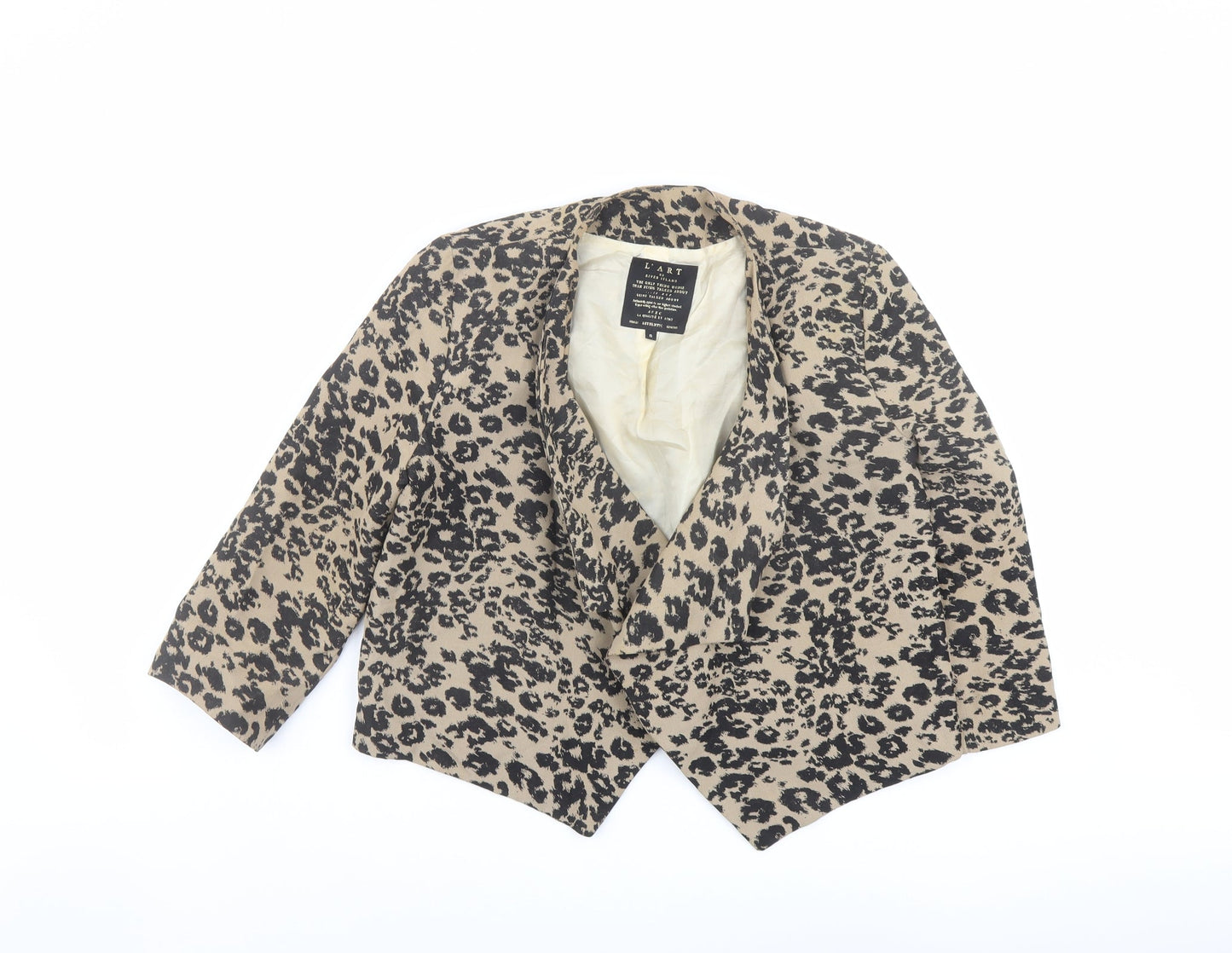 River Island Womens Brown Animal Print Jacket Coatigan Size 8