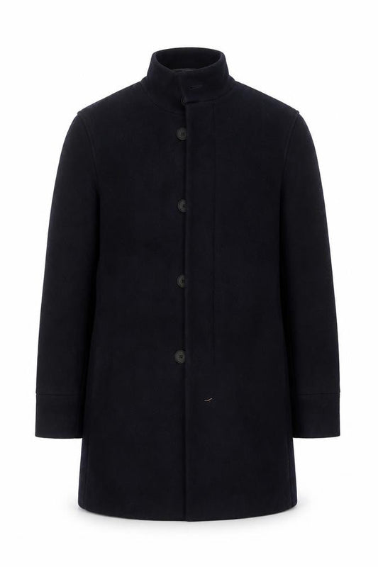 Marks & Spencer Mens Blue Overcoat Coat Size S Button