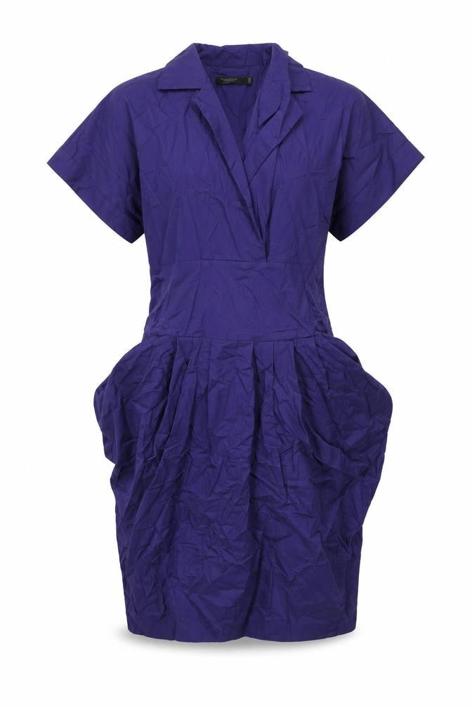 Full Circle Womens Purple Cotton Shift Size 12 Collared Zip