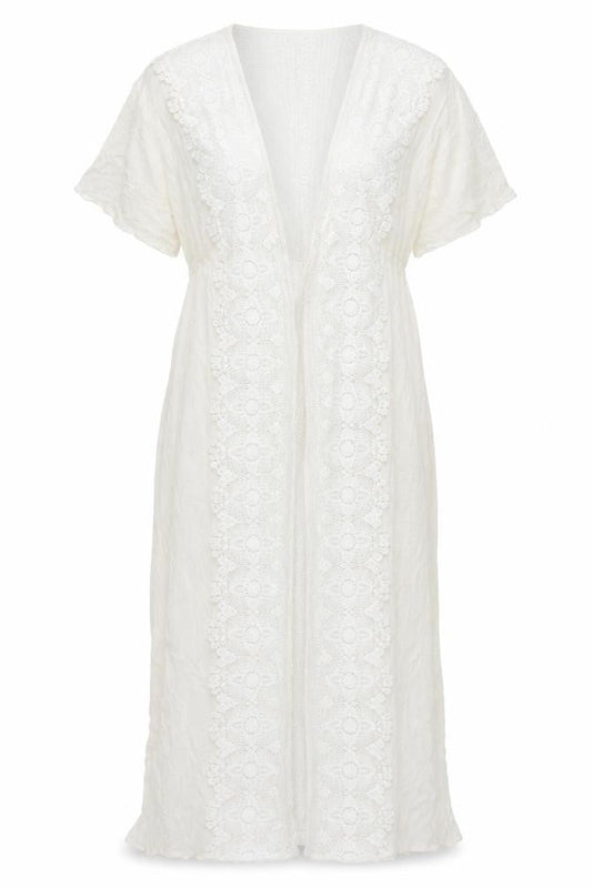 SMF Womens Ivory Viscose Cover Up Size 10 - Lace