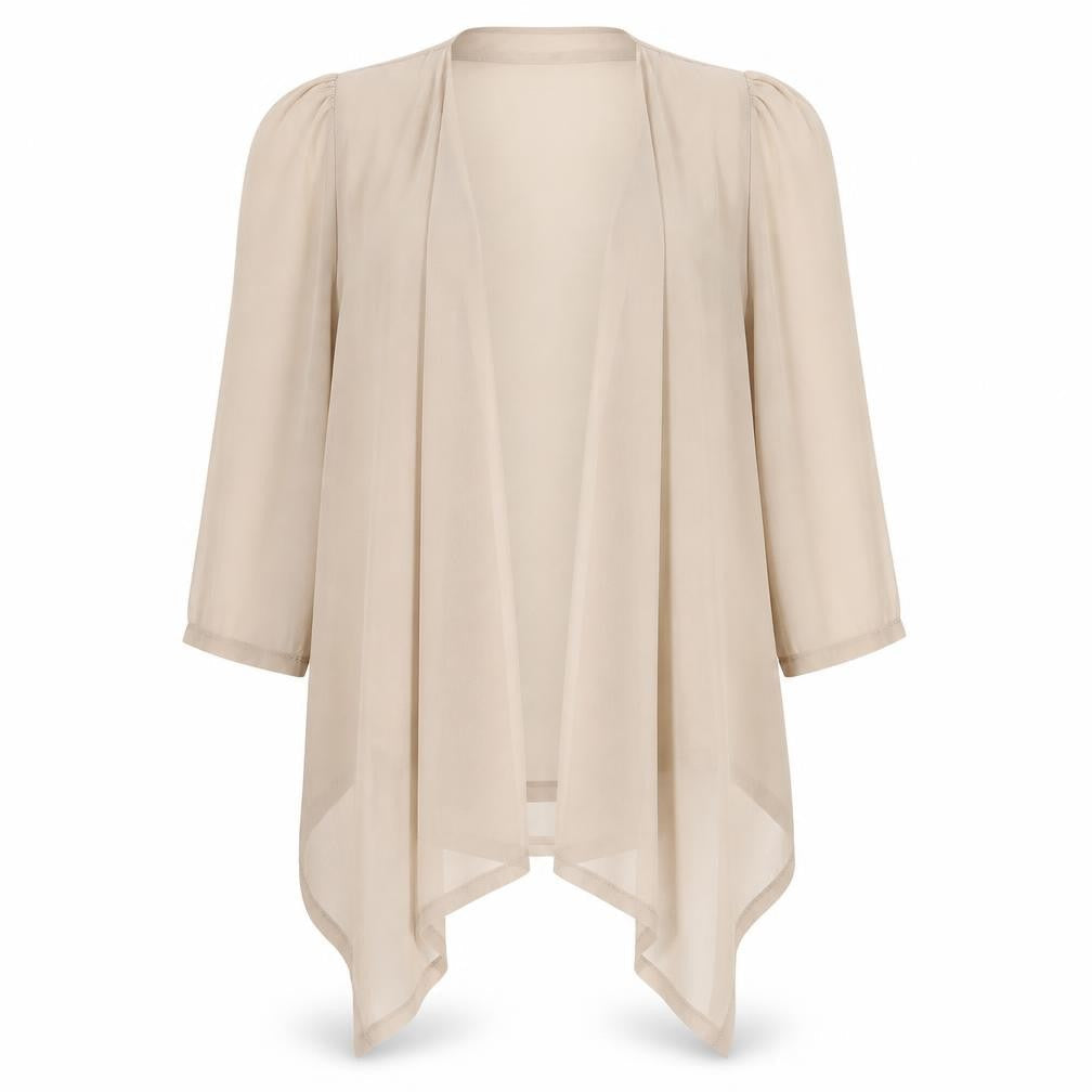 Miss Selfridge Womens Beige Polyester Kimono Blouse Size 8 V-Neck