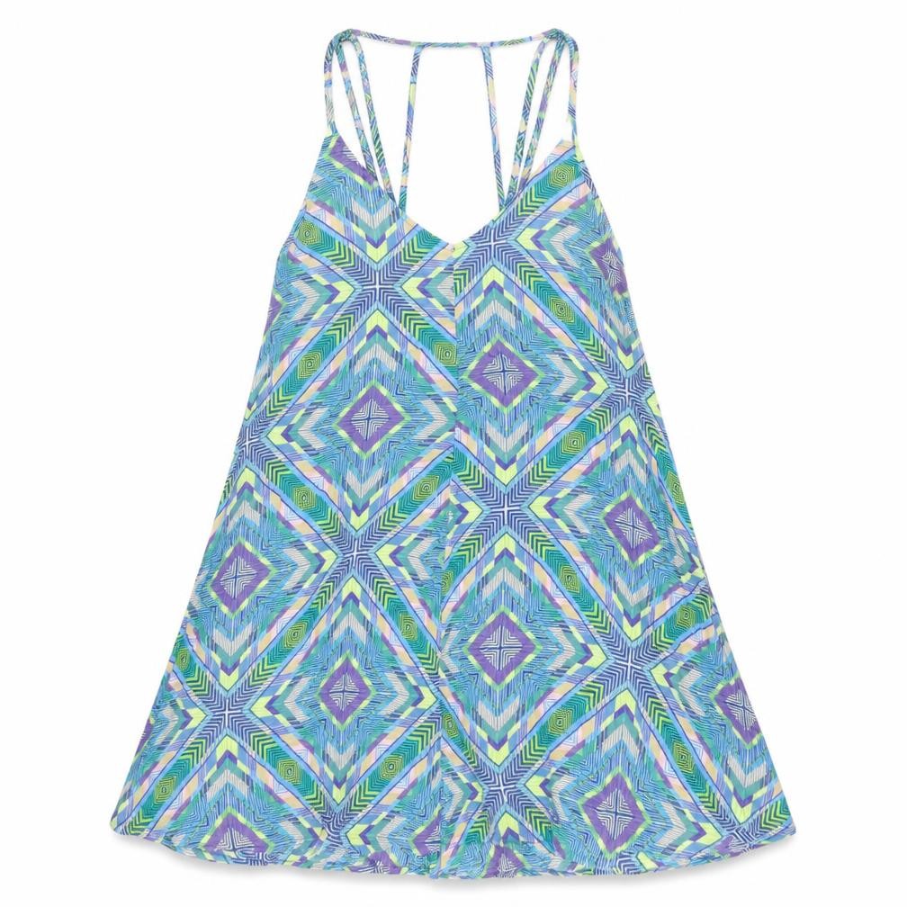 NEXT Womens Multicoloured Geometric Viscose A-Line Size 14 V-Neck Pullover