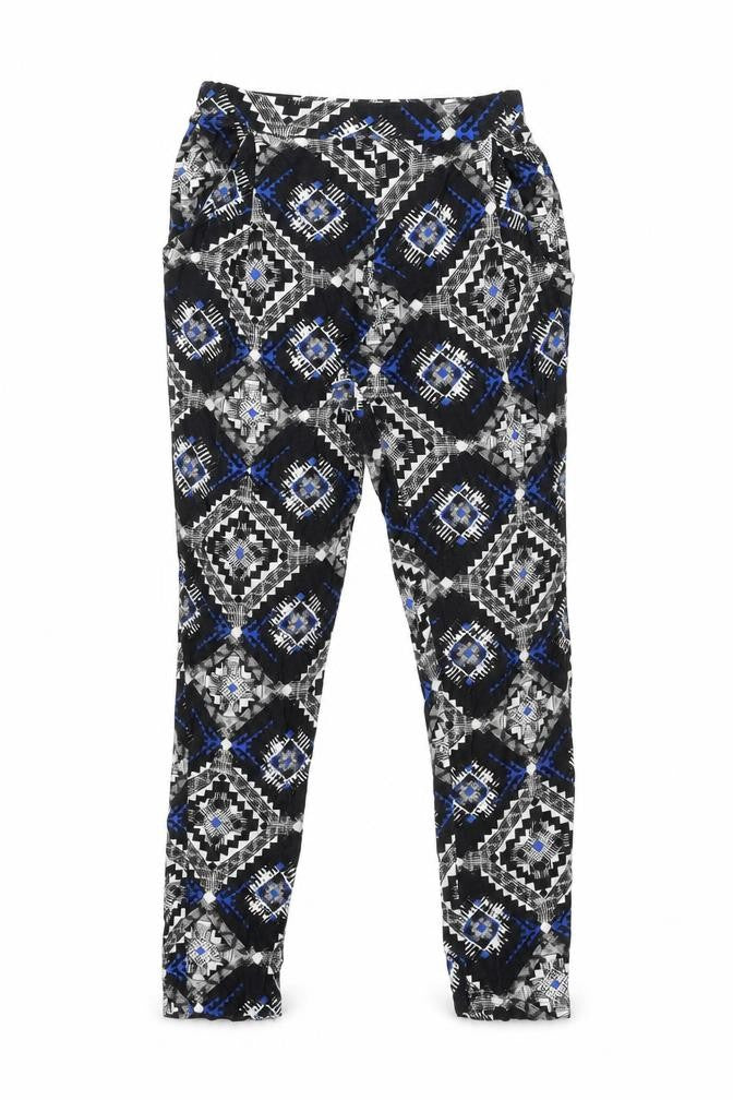Miss Selfridge Womens Multicoloured Geometric Viscose Trousers Size 10 L29 in Regular