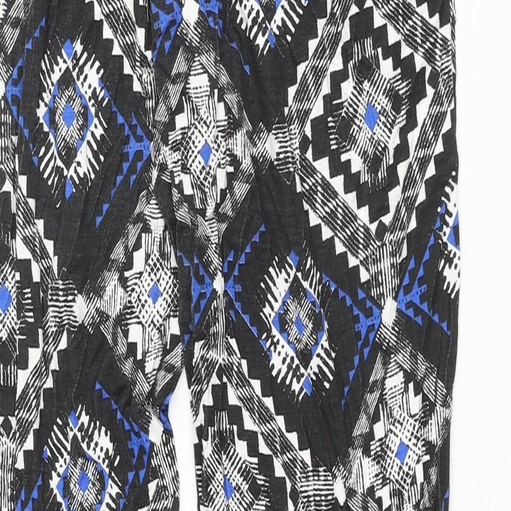Miss Selfridge Womens Multicoloured Geometric Viscose Trousers Size 10 L29 in Regular