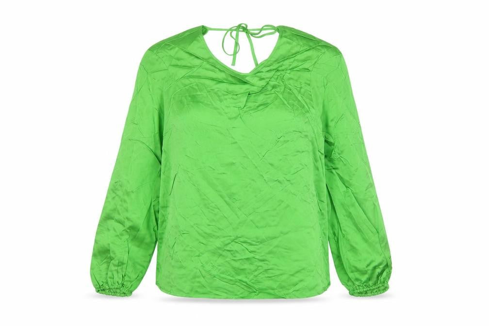 Autograph Womens Green Viscose Basic Blouse Size 8 Round Neck