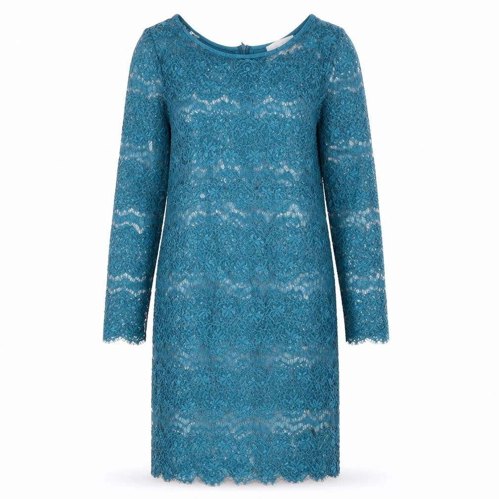 Body Frock Womens Blue Polyester Shift Size 12 Round Neck Zip