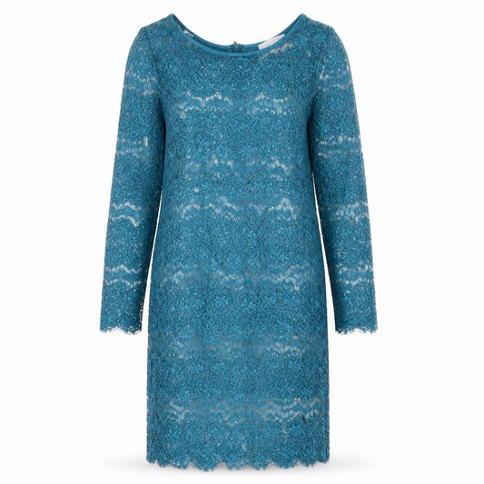 Body Frock Womens Blue Polyester Shift Size 12 Round Neck Zip