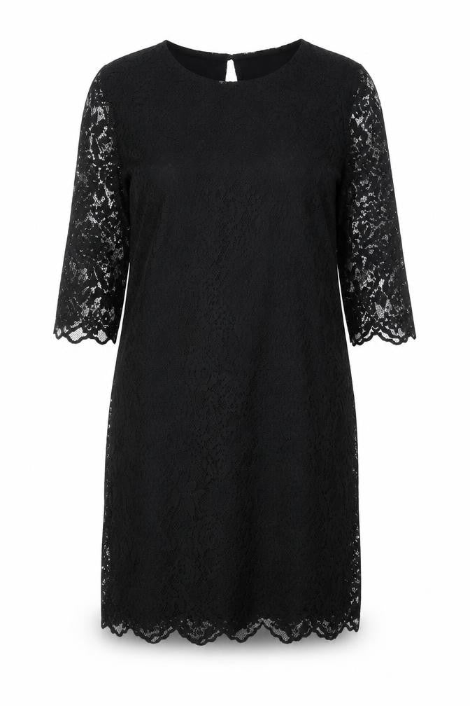 Marks & Spencer Womens Black Viscose Shift Size 12 Round Neck Button