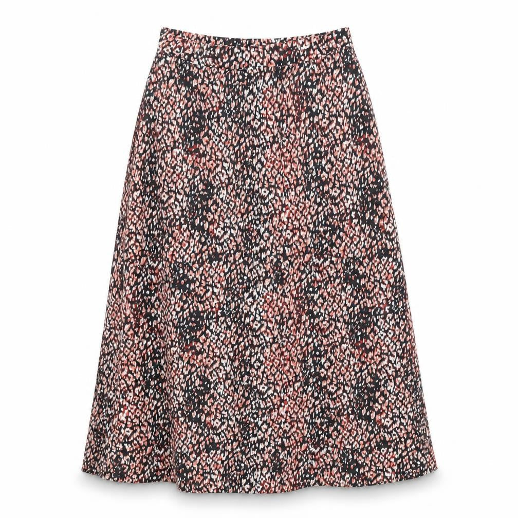 Marks & Spencer Womens Multicoloured Animal Print Polyester A-Line Skirt Size 6 - Leopard pattern