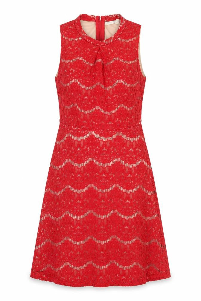Love, Fire Womens Red Viscose A-Line Size L Mock Neck Zip