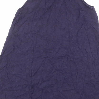 Arienti Womens Blue Polyester A-Line Size 12 V-Neck Button