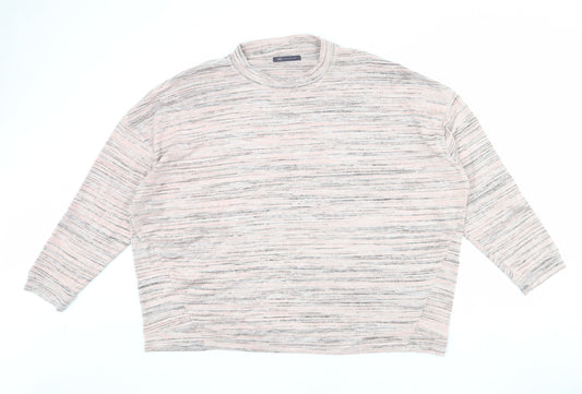 Marks and Spencer Womens Pink Crew Neck Polyester Pullover Jumper Size 24