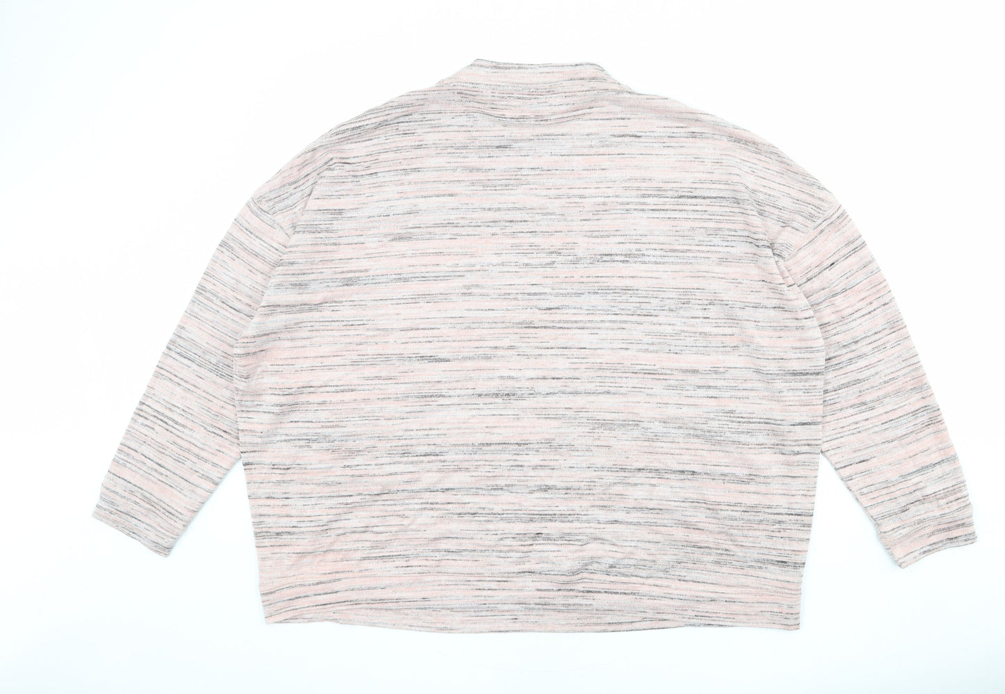Marks and Spencer Womens Pink Crew Neck Polyester Pullover Jumper Size 24