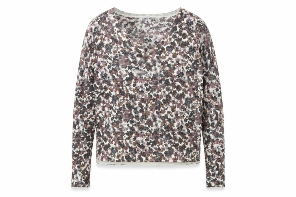 NEXT Womens Multicoloured V-Neck Geometric Acrylic Pullover Jumper Size 6