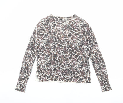 Next Womens Multicoloured V-Neck Geometric Acrylic Pullover Jumper Size 6