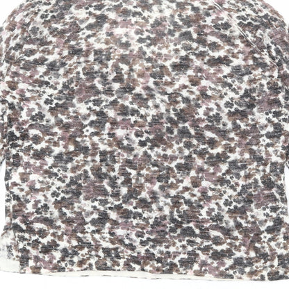 Next Womens Multicoloured V-Neck Geometric Acrylic Pullover Jumper Size 6