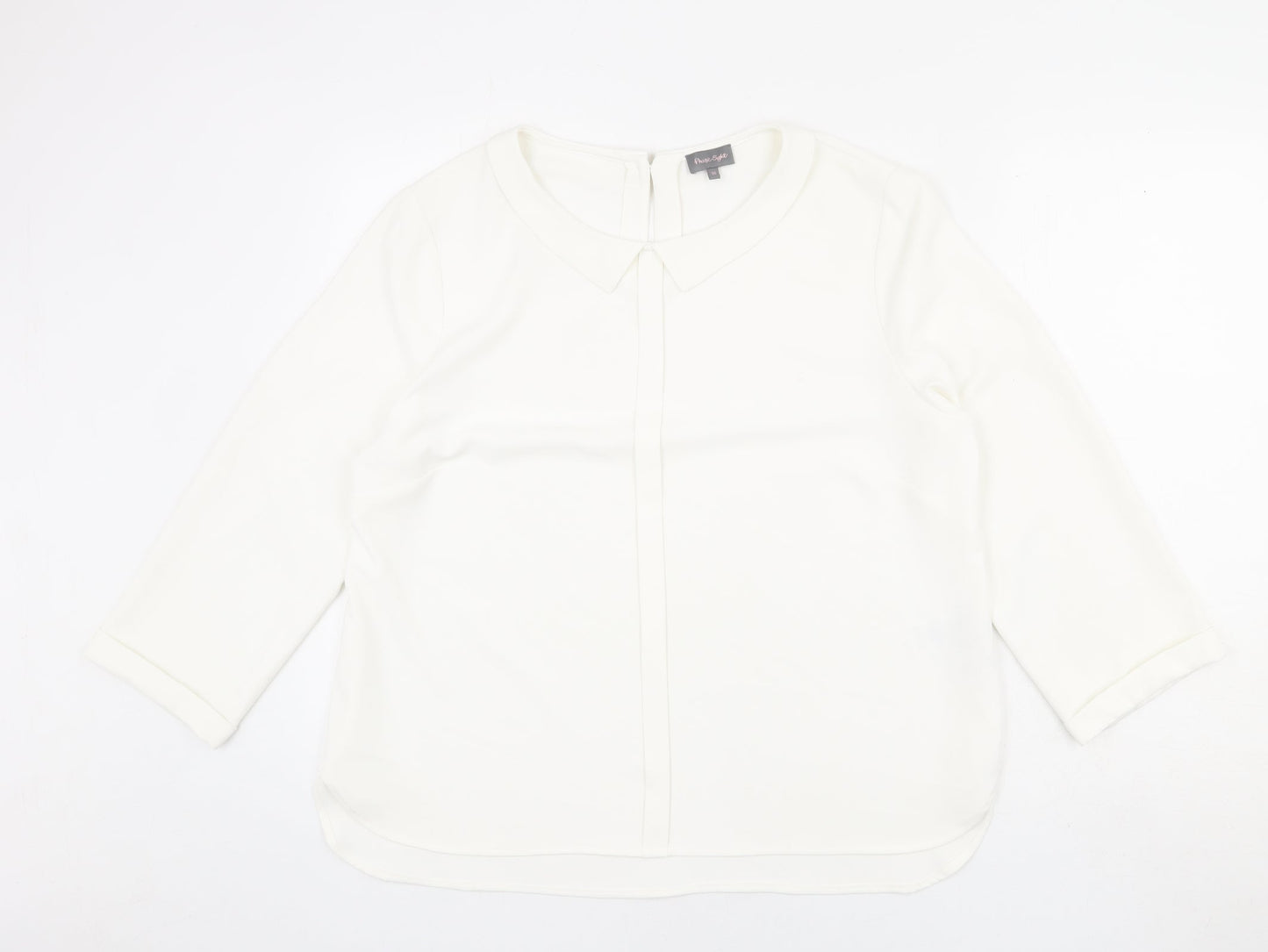 Phase Eight Womens Ivory Polyester Basic Blouse Size 16 Round Neck