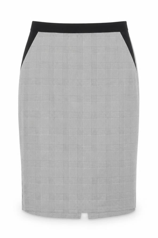 South Womens Grey Plaid Polyester A-Line Skirt Size 14 Zip