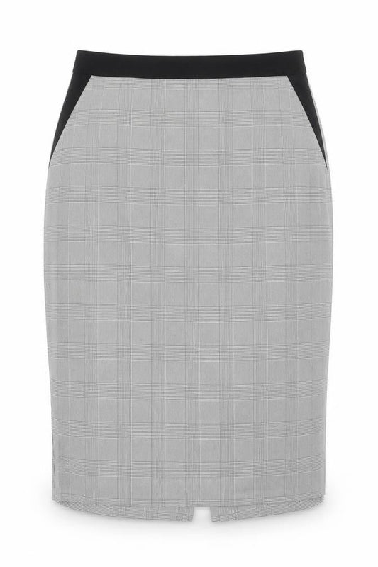 South Womens Grey Plaid Polyester A-Line Skirt Size 14 Zip