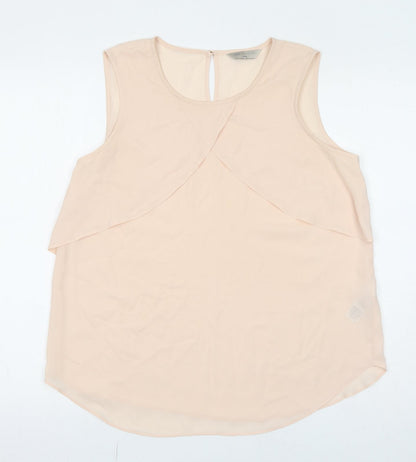 Marks & Spencer Womens Pink Polyester Basic Tank Size 14 Round Neck