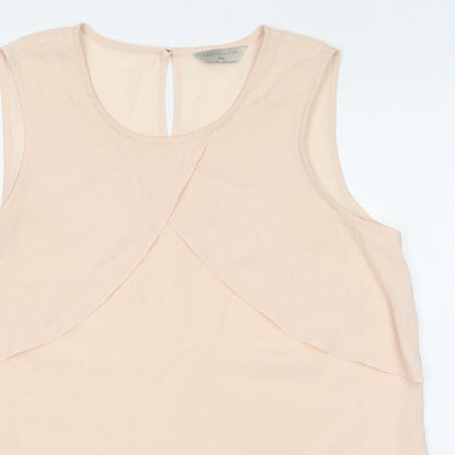 Marks & Spencer Womens Pink Polyester Basic Tank Size 14 Round Neck