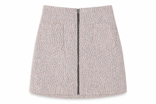 New Look Womens Pink Geometric Cotton A-Line Skirt Size 8 Zip